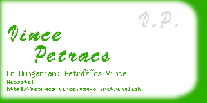 vince petracs business card